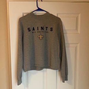 Saints mock neck cropped sweatshirt